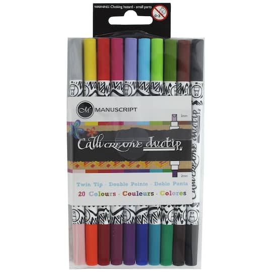 Manuscript Callicreative 10 Color Chisel Duotip Marker Set